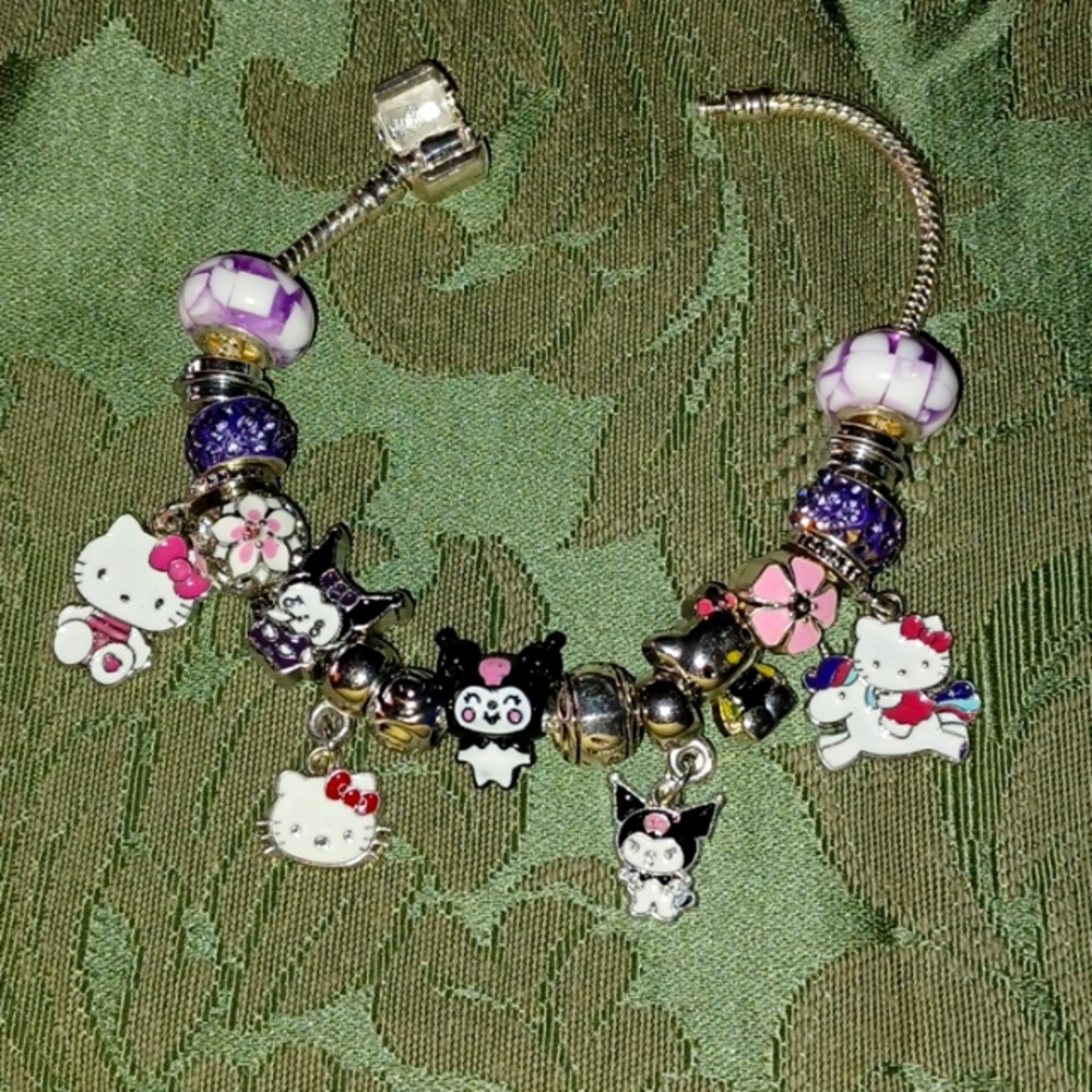 Kuromi and Kitty Purple Bracelet 💜